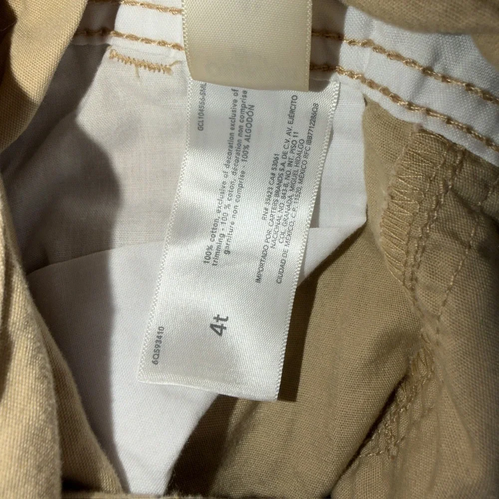 OshKosh Bgosh Kids 4T Tan‎ Khaki Cotton Vestbak Bib Overalls 6Q593410